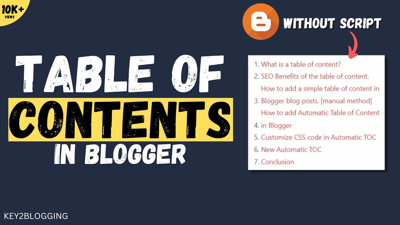 How to Add Table of Contents in Blogger 🔥 ( Manual / Automatic )
