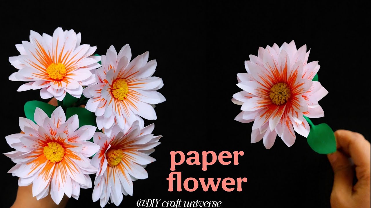 Easy Paper Flower Making at Home | DIY Handmade Flower Craft Tutorial | Simple Craft Ideas 