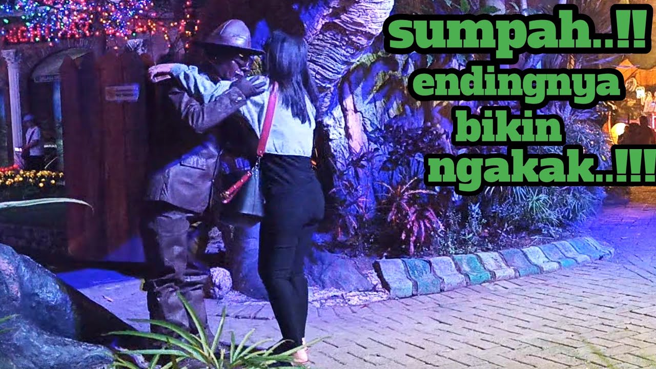 Lihatlah..!!! Apa yang di lakukan gadis cantik itu..!! Prank patung hidup..!!!