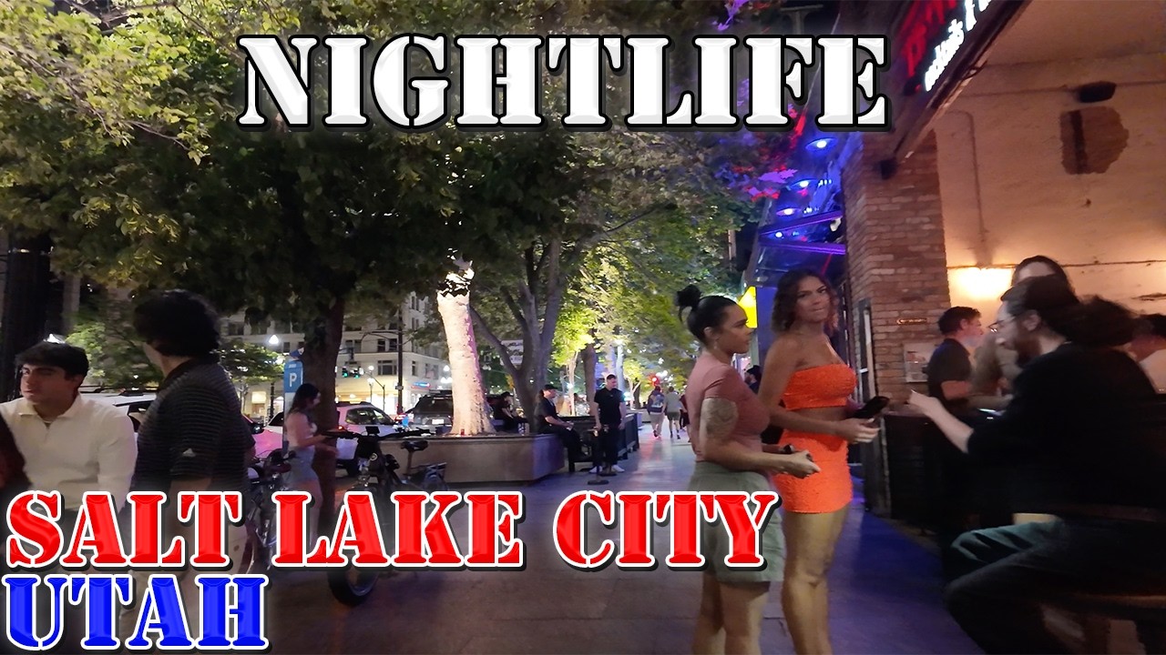 Salt Lake City - Saturday Nightlife - Utah - 4K Walking Tour
