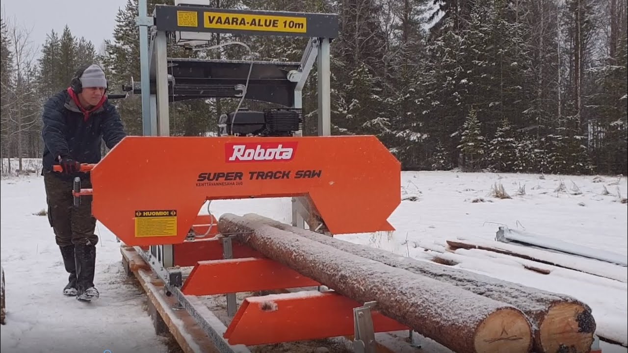 Kokeillaan sahata tukkivannesahalla kahta pölkkyä kerralla