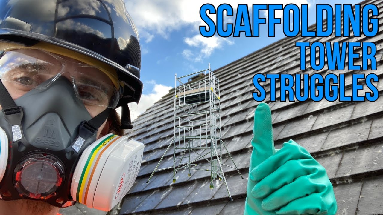 ROOF CLEANING With A Scaffolding Tower! // Partridge Exterior Cleaning