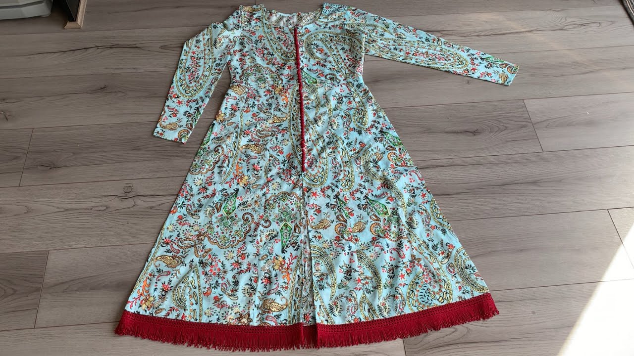 Long Pannel front and sides open kurti cutting and stitching easy tutorial