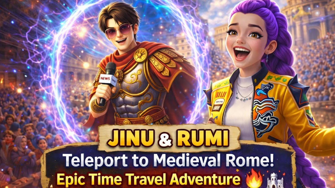 JINU & RUMI Teleport to Medieval Rome! Epic Time Travel Adventure Gone Wild 🔥🏰