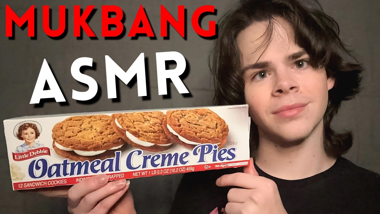 ASMR Little Debbie Oatmeal Creme Pie Mukbang | Звуки еды