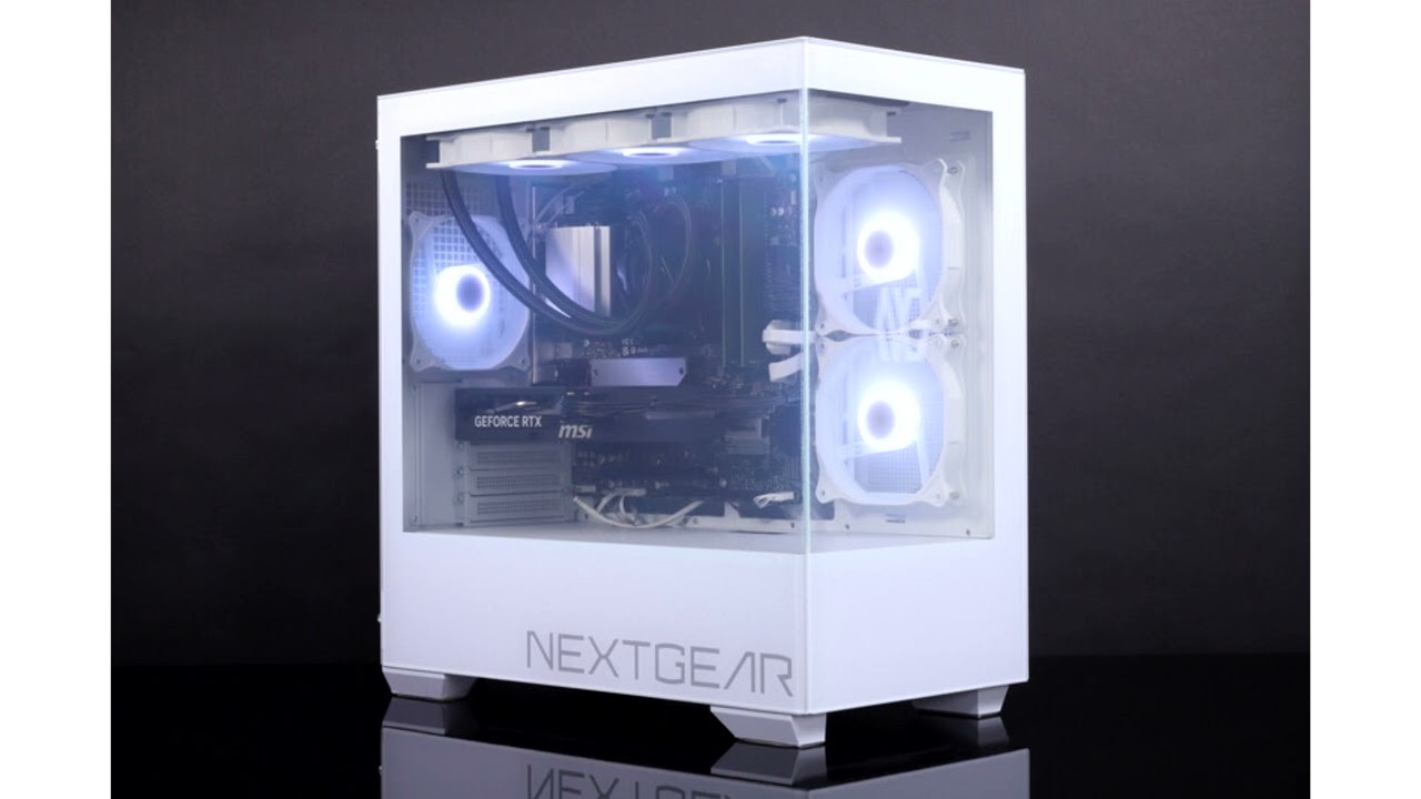 Корпуса для ПК NEXTGEAR Clear Shift: стеклянная панель плавно переходит из прозрачного состояния ...
