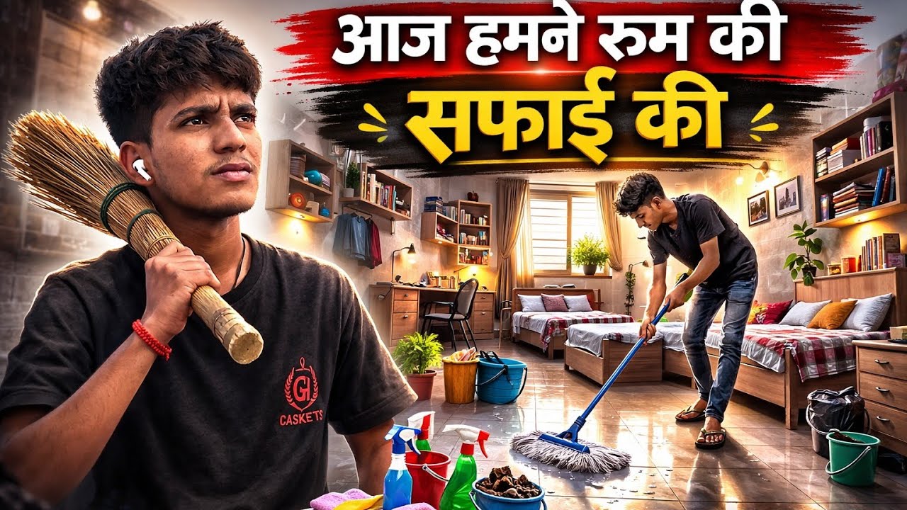 आज हमने रूम की साफ सफाई की 😱🤣