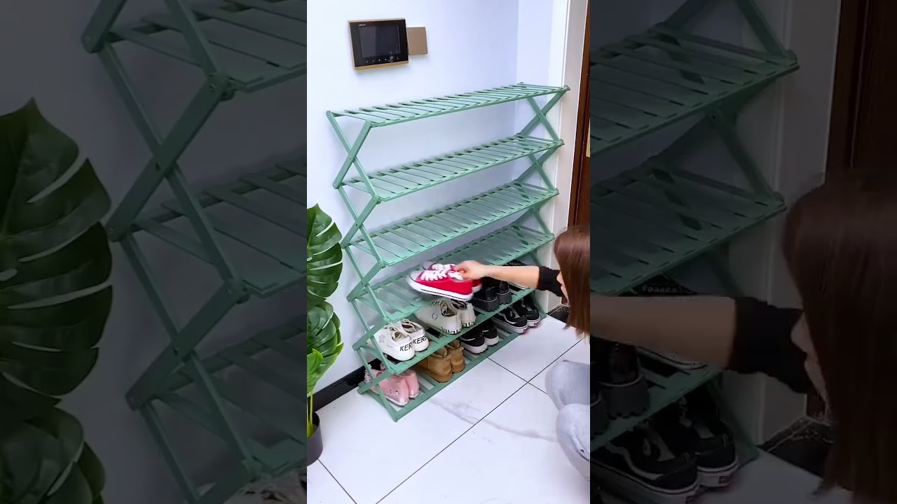 Shoes Stand, Plastic Adjustable Shoe Rack, Folding Shoe Rack