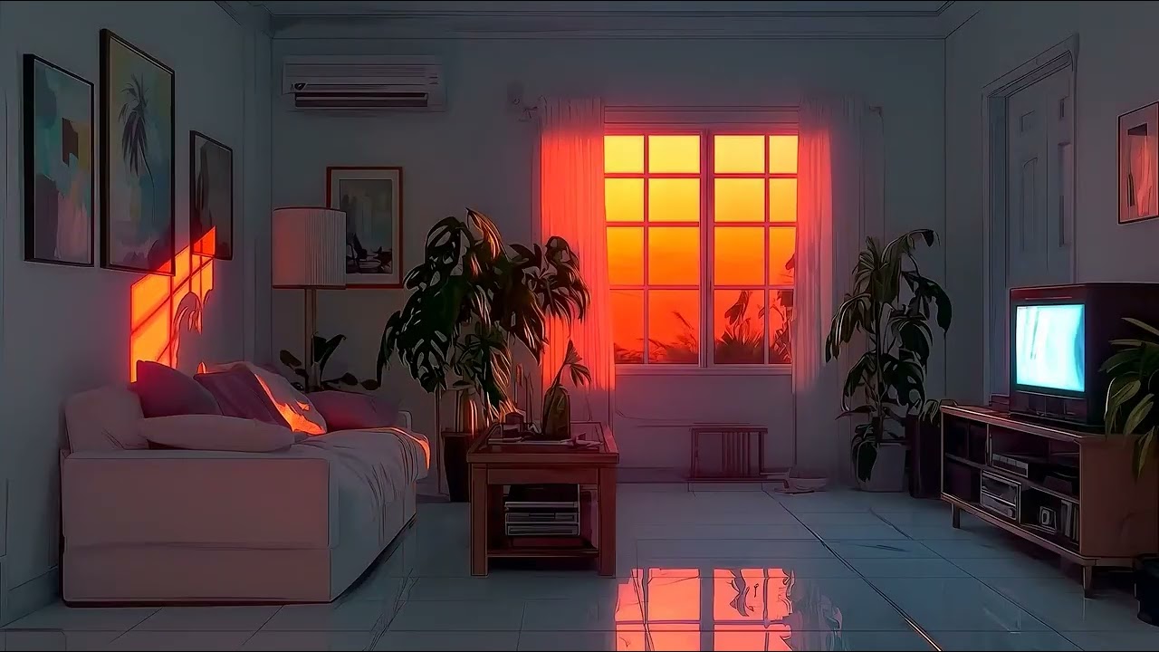 Sunset Living Room Glow | Ambient Synthwave 2025 | Dreamy Chill & Focus Mix