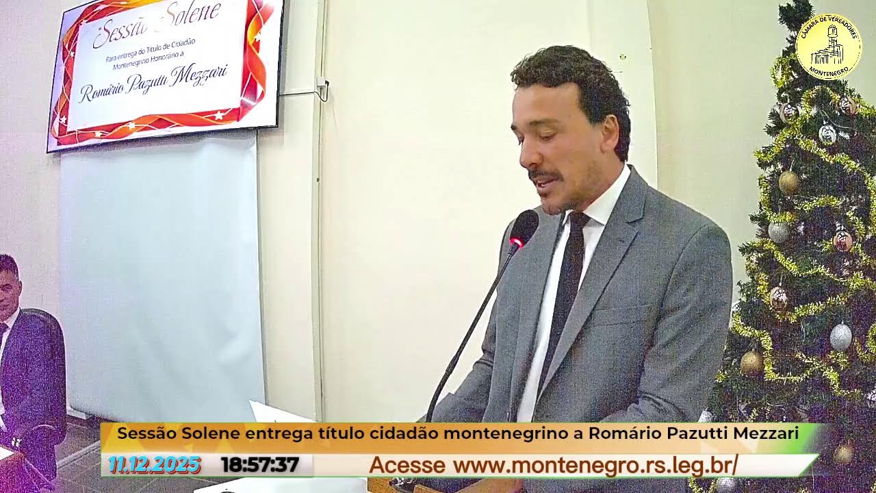 Sessão Solene entrega título cidadão montenegrino a Romário Pazutti Mezzari