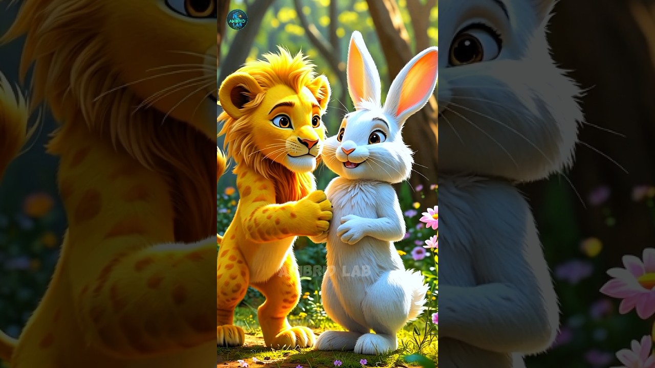 Lion and Rabbit's Heartwarming Rescue Story #animalrescue #cuteanimals #animalstory