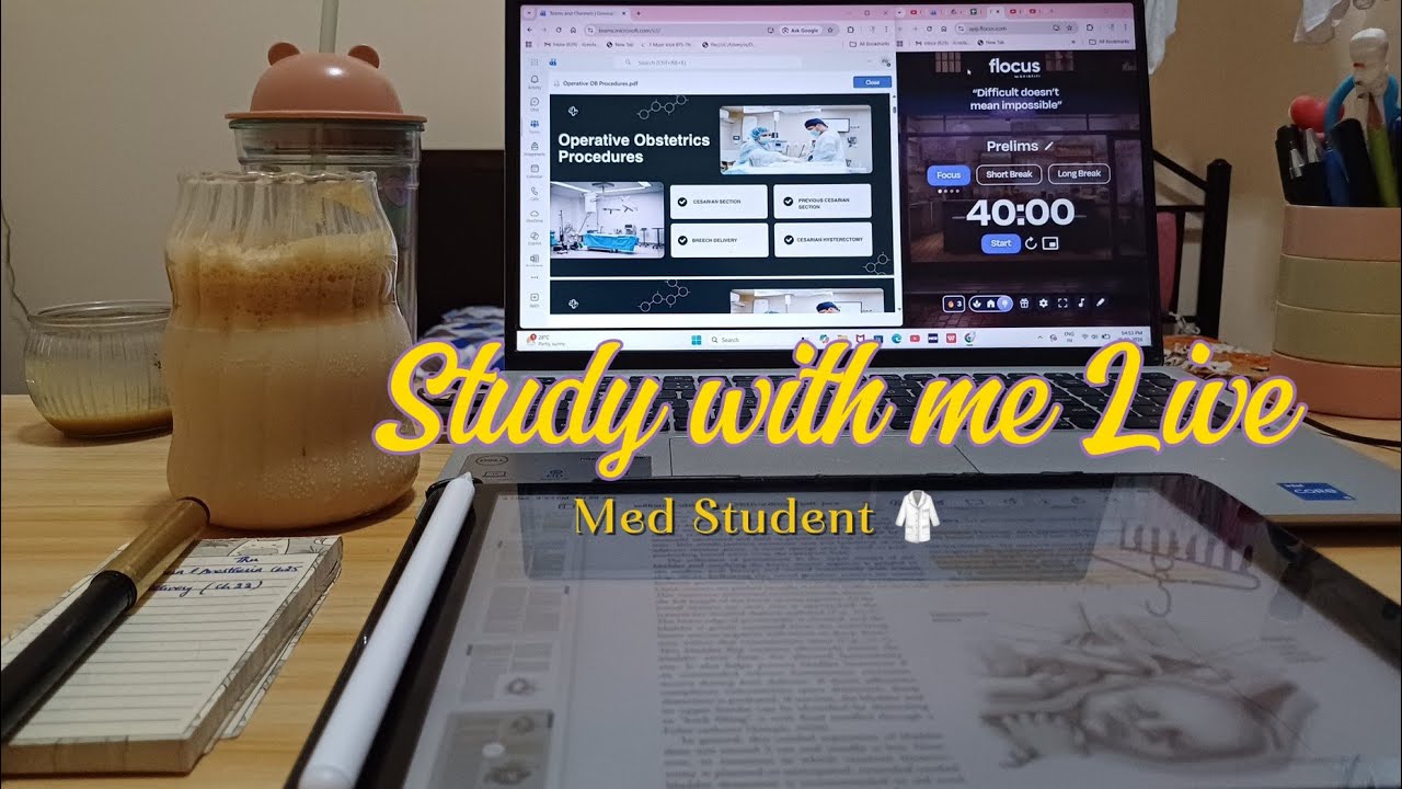Study with me Live 📚🩺 Day 4/15 ✨️ *productive* Pomodoro 40/10