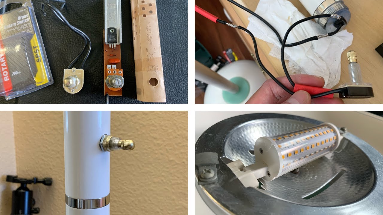 Halogen Torchiere Lamp Upgrade 💡 Dimmer to On/Off Switch & LED Retrofit [ASMR]