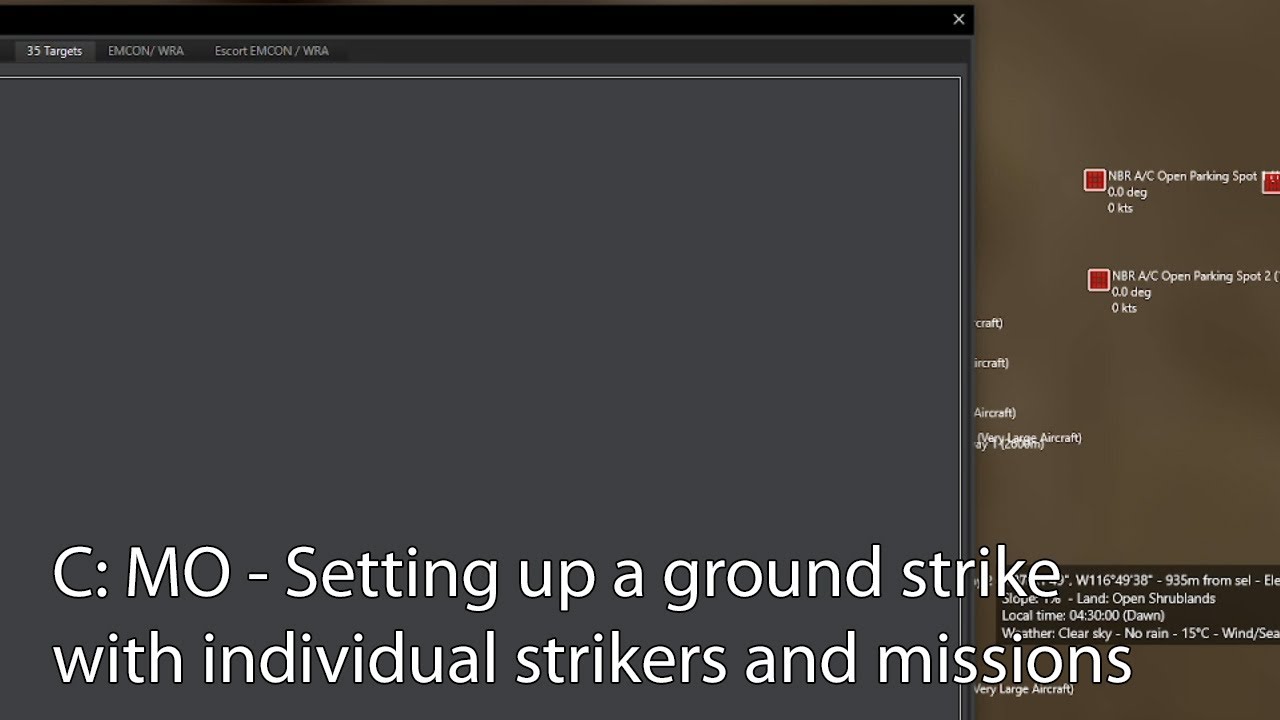 C: MO - Setting up a ground strike with individual strikers and missions