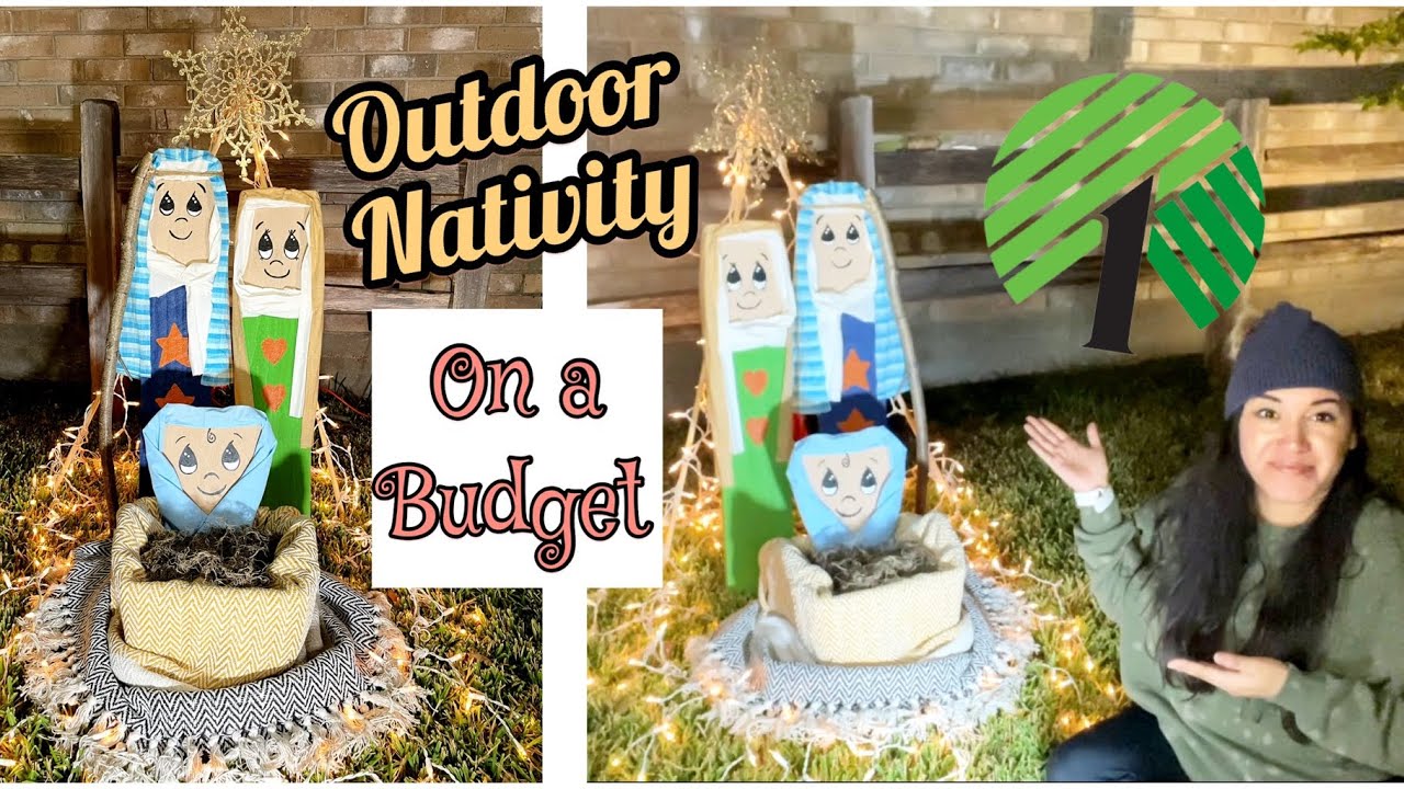 Nativity Scene for Outdoor on a Budget using affordable items@dollartree Items you won’t believe!