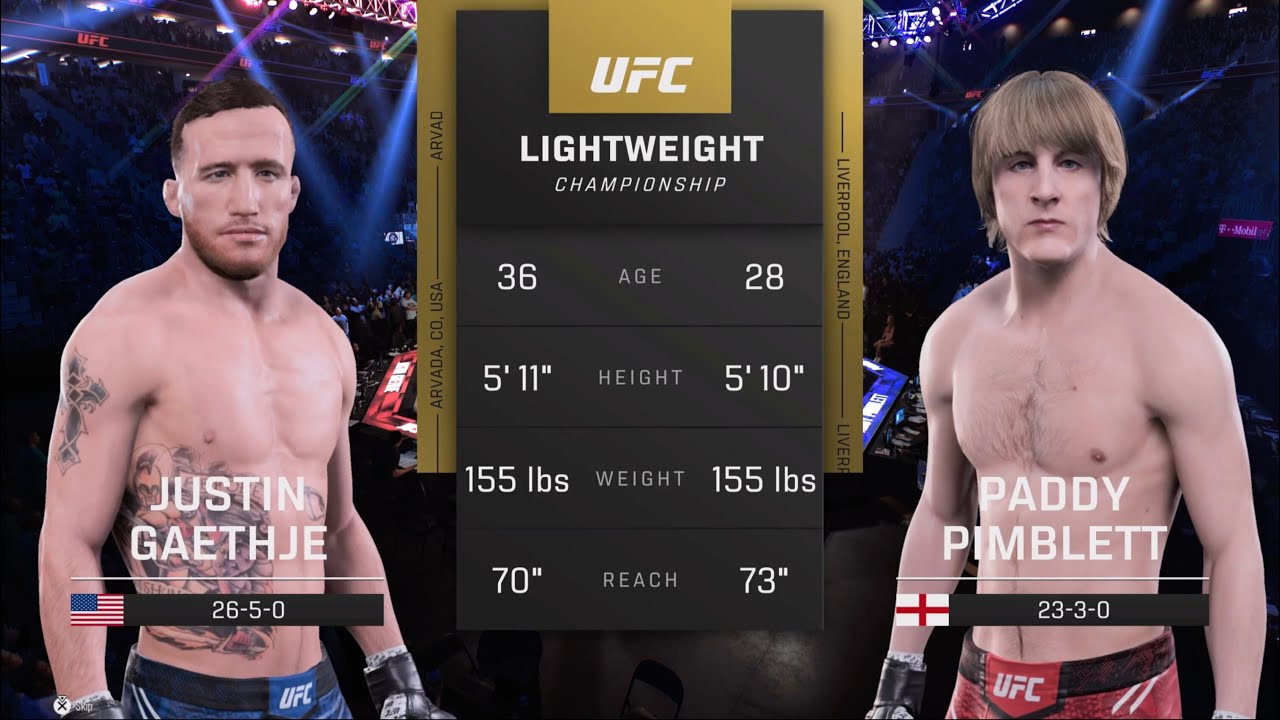 UFC 324: Gaethje vs Pimblett (UFC 5 Simulation)
