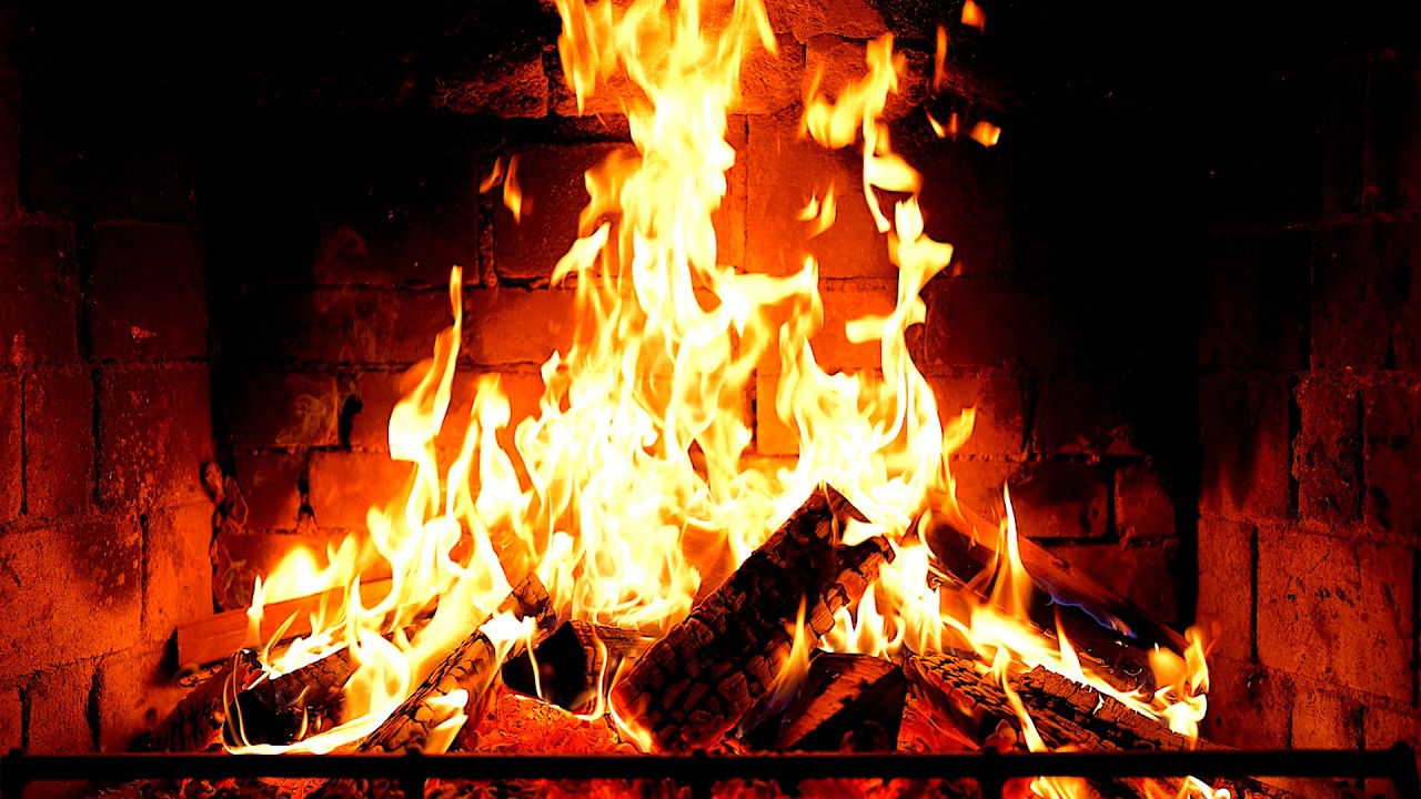 Cozy Fireplace 4K (12 HOURS). Fireplace with Crackling Fire Sounds. Fireplace Ambience
