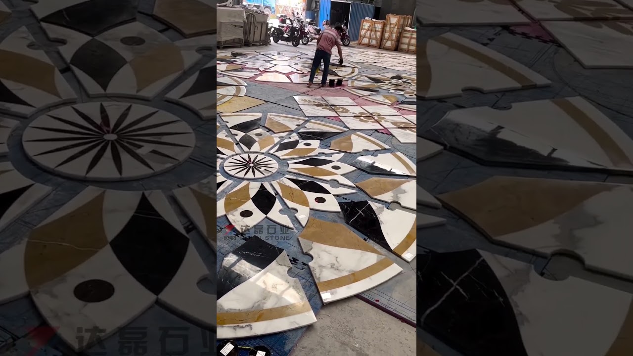 Luxury Water-jet Marble Medallion Floor Paving Tile