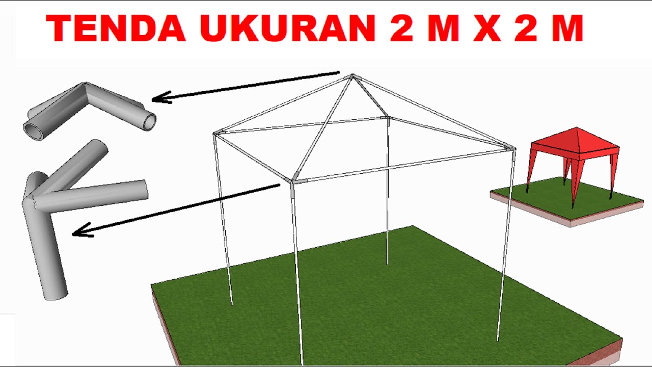 Cara membuat rangka tenda besi  2m x 2m