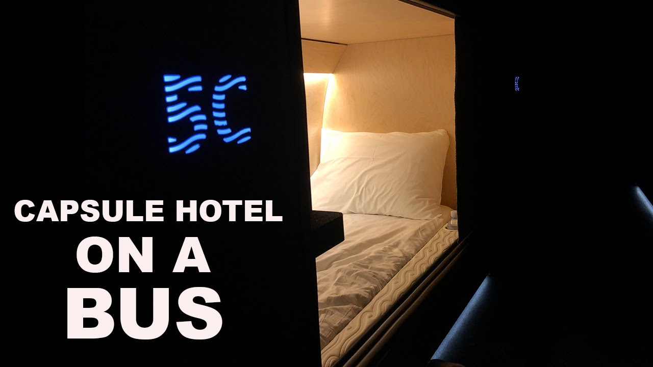 What a CAPSULE BUS HOTEL is really like! (Los Angeles to San Francisco Cabin Tour and Experience)