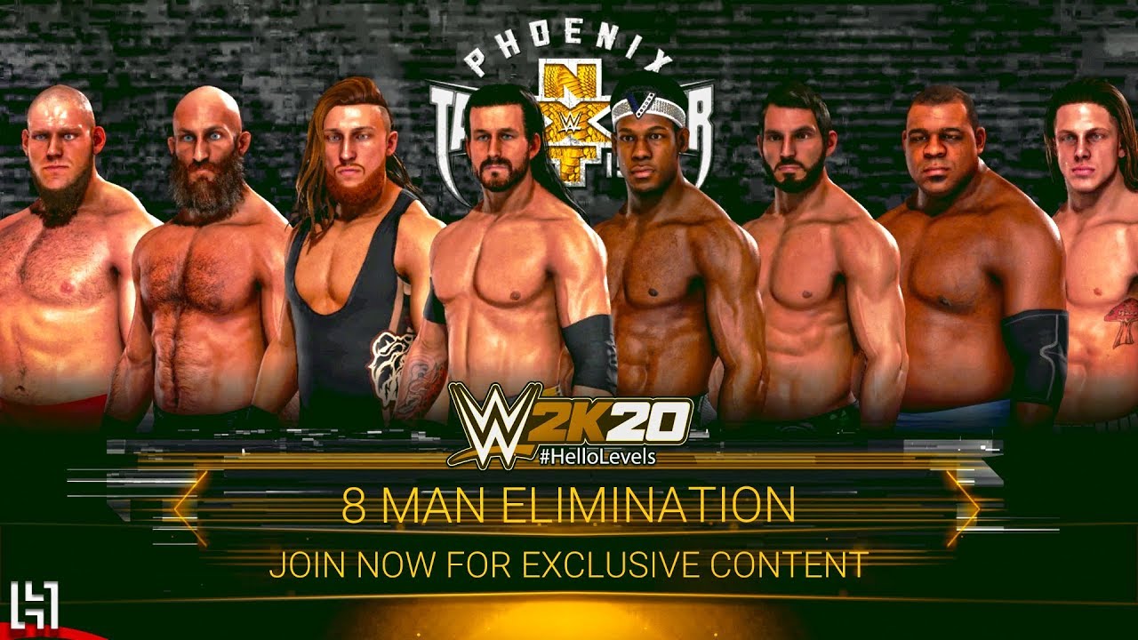 WWE 2K20 8 Man Elimination Match Gameplay  - WWE 2K20 Hello Levels