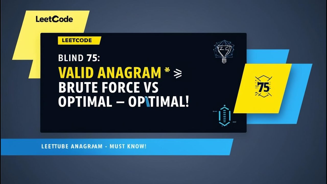 Valid Anagram | Blind 75 | Brute Force vs Optimal - MUST KNOW!
