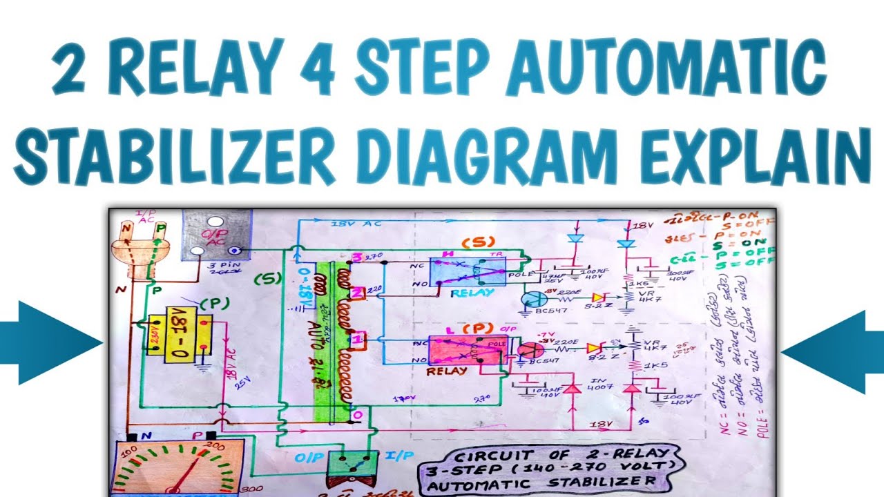 2 RELAY 4 STEP AUTOMATIC STABILIZER DIAGRAM EXPLAIN | Multani Electronic | #youtube  #electronic