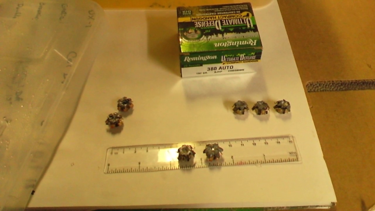 Remington Ultimate Defense Compact Handgun 102 grain 380 ACP Ballistic Gel Test Results Ruger LCP