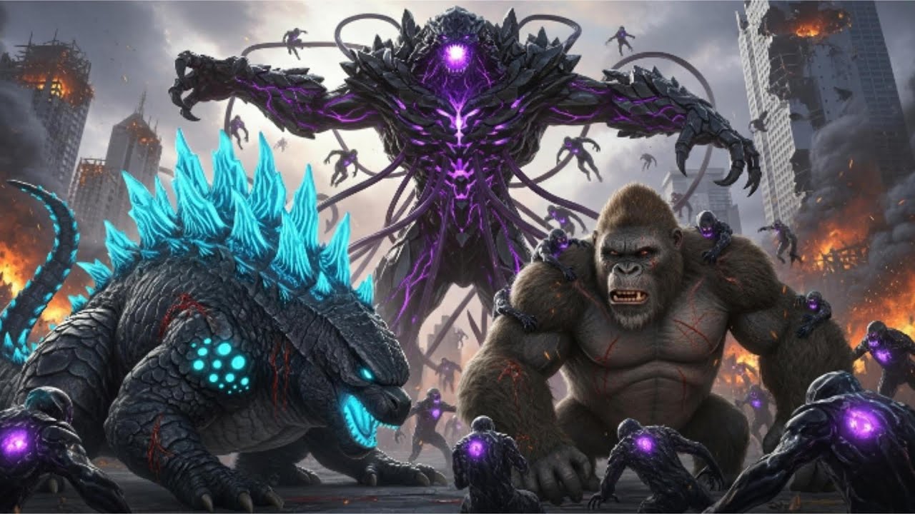 Godzilla & Kong vs Vorlag: Ruined City Battle, Energy Drain & Minions!