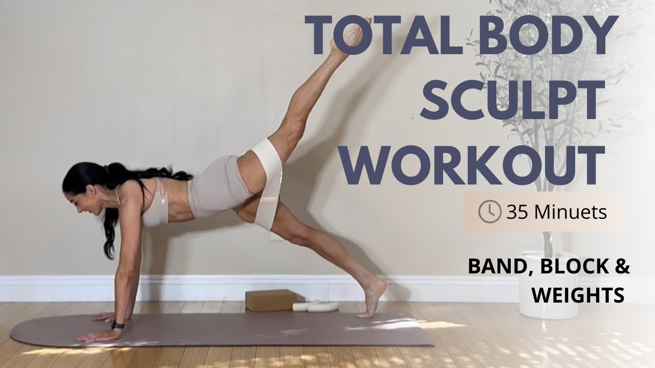 35 MIN Total Body Sculpt Workout (Lower Body Focus) | Pilates Strength with Band, Block & Weights