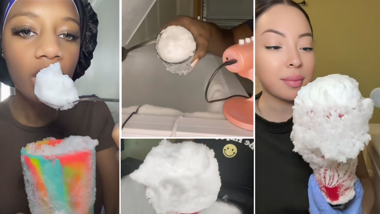 ICE EATING CUP OF FROST ASMR COMPILATION TIKTOKER