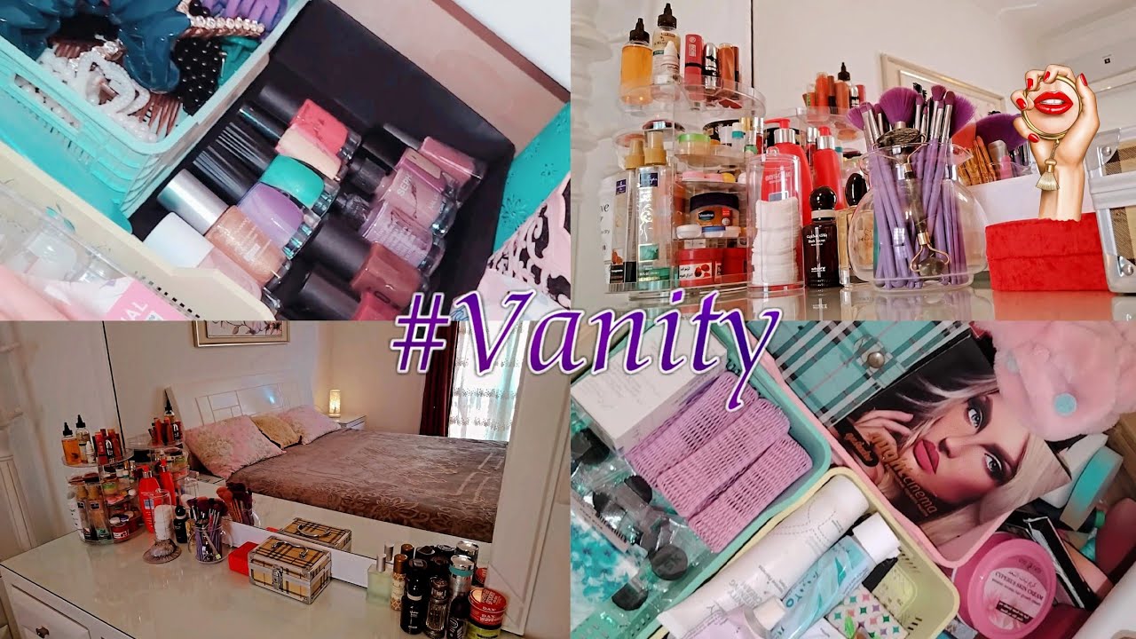 ترتيب و تنظيم التسريحه 🪭💄و تنظيف غرفه نومي إستعدادٱ للعيد 🎈 vanity organization