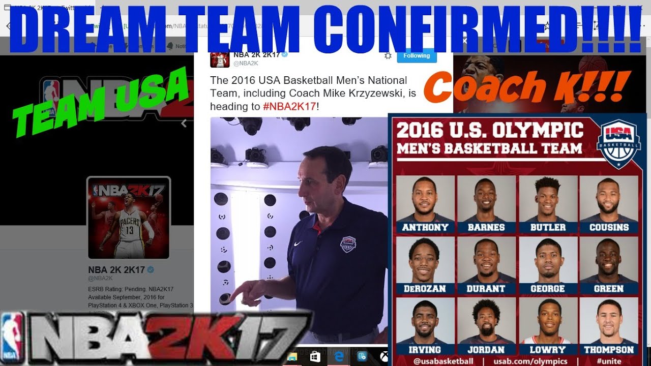 NBA 2K17| NEWS! COACH K BODY SCAN| 1992 Dream Team Confirmed!!!