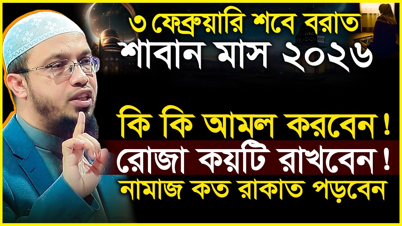 শবে বরাত কত তারিখে ২০২৬? শবে বরাতের রোজা কয়টি? শবে বরাতের আমল? Sobe barat 2026? শায়খ আহমাদুল্লাহ