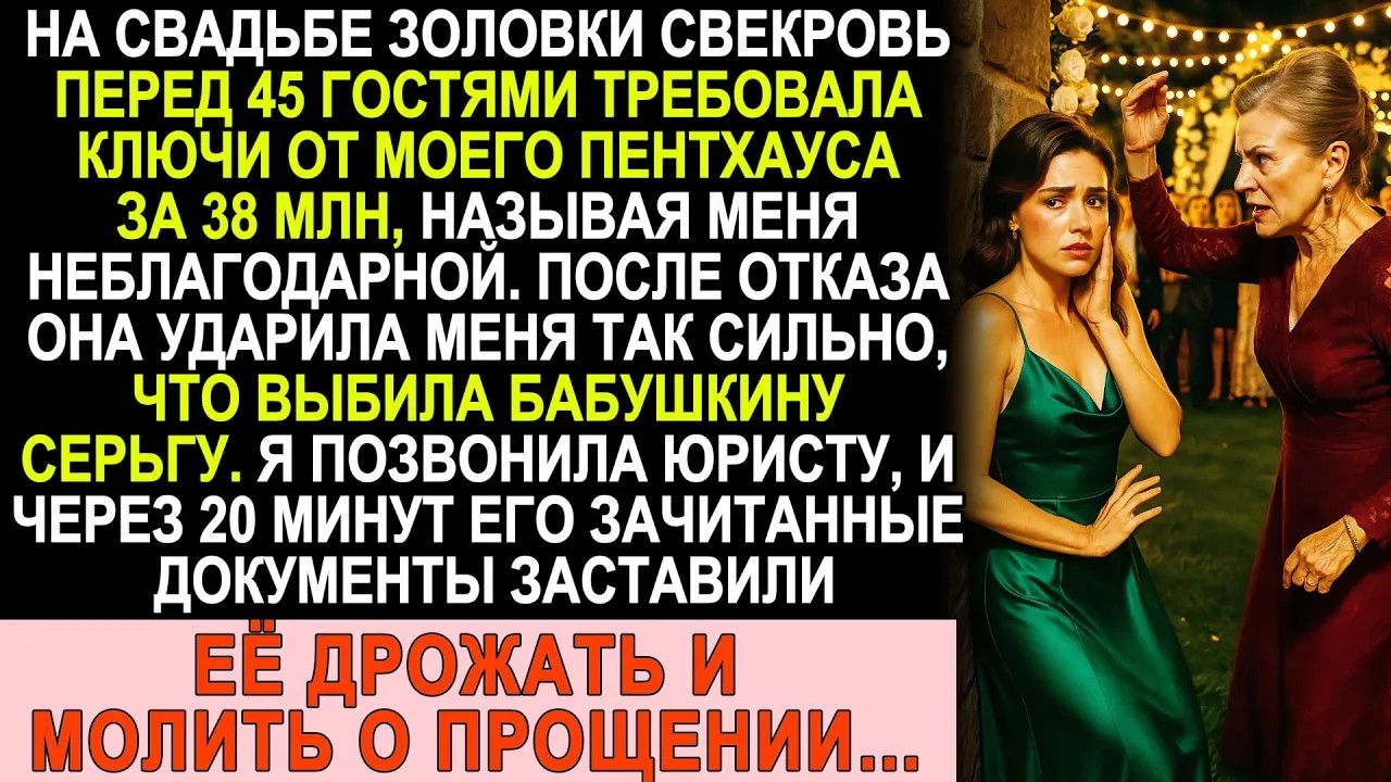 На свадьбе золовки свекровь потребовала ключи от моего пентхауса — но мой юрист положил этому к