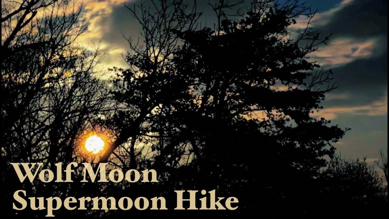 Wolf Moon Supermoon Silent Hike to Ashmore Rock - Full Moon Moonrise Over SC Mountains 4k Film