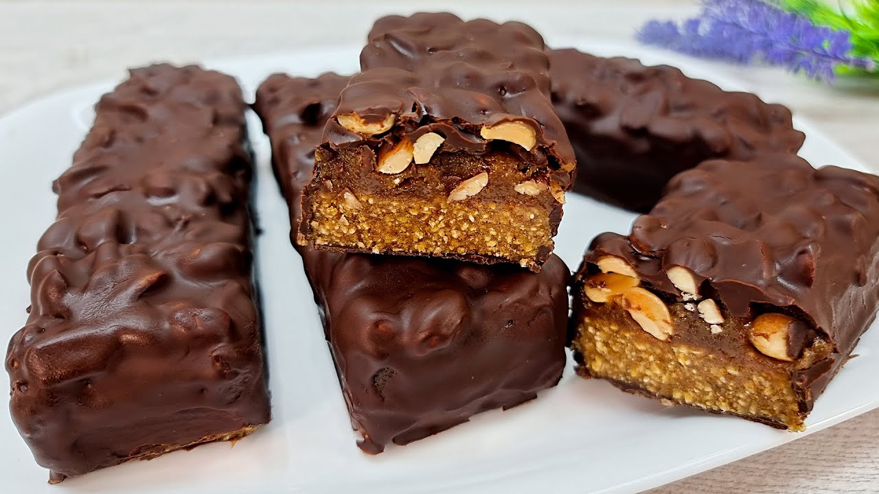 Вкуснее, чем Сникерс! Без сахара! Полезный десерт за 10 минут! Очень вкусно! #215