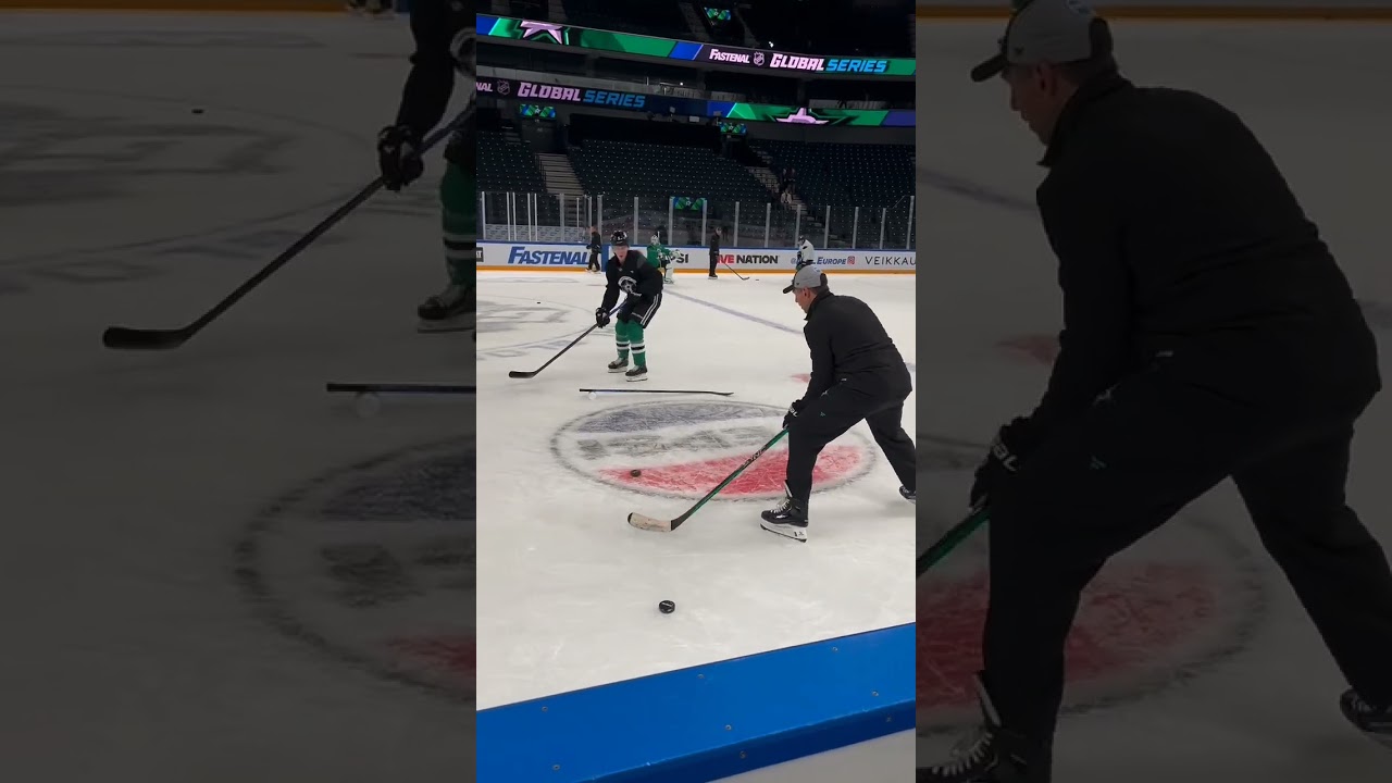 Lundkvist flashes passing skills at Stars practice 🇸🇪 Lundkvist visar upp sina passnings-skills #nhl