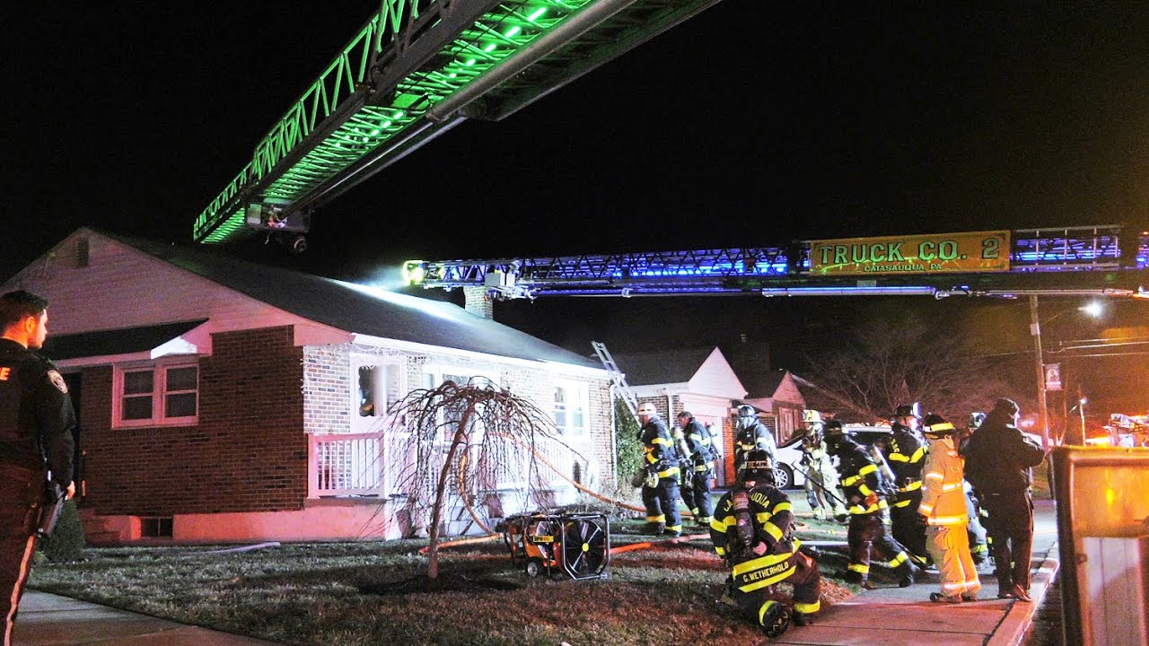 Firefighters respond to this house fire on 9th Street in Coplay, Lehigh County Pennsylvania
