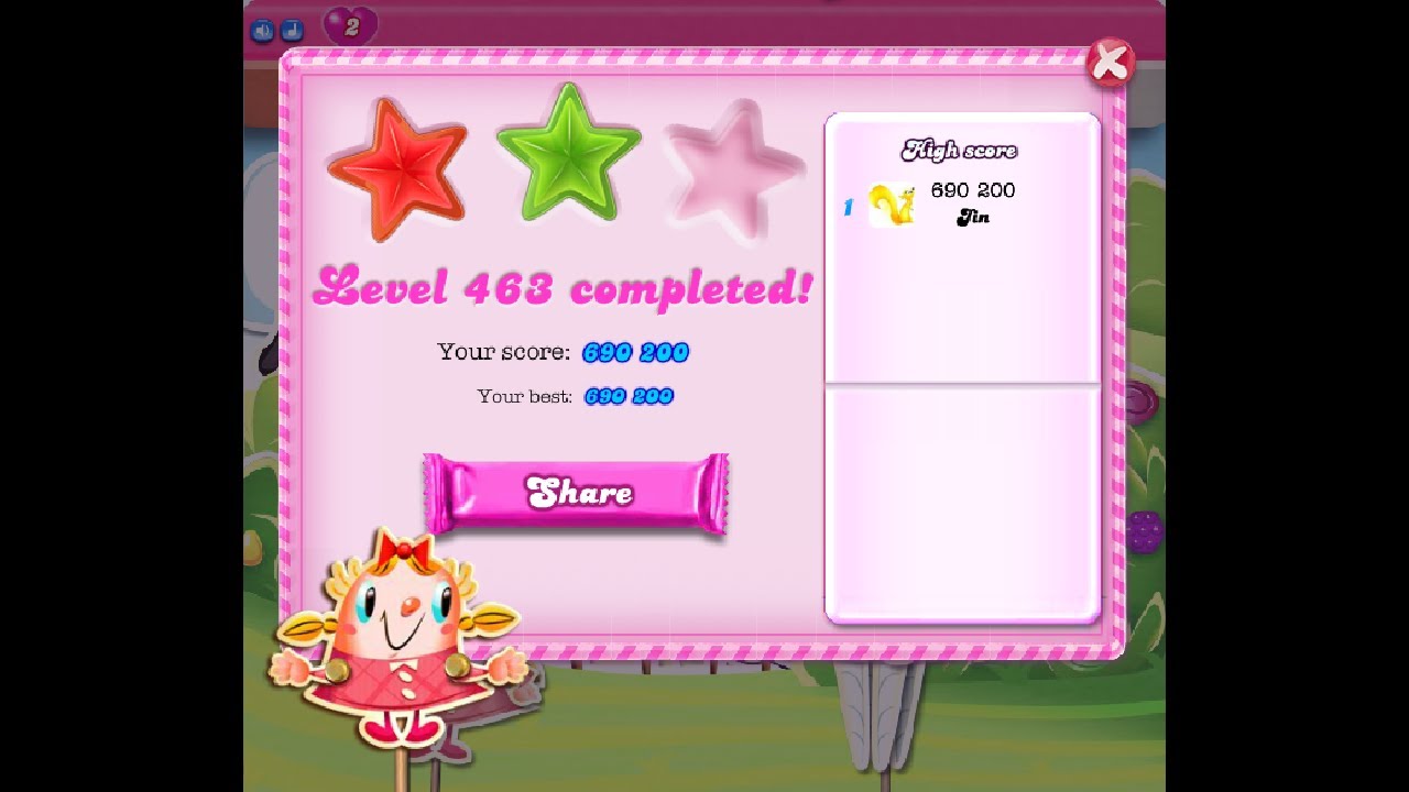 Candy Crush Saga Level 463 ★★ NO BOOSTER