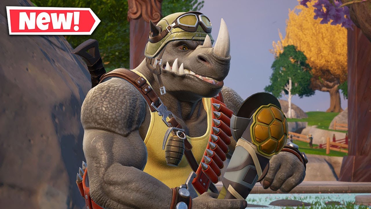 NEW ROCKSTEADY Skin Gameplay In Fortnite! (TMNT)