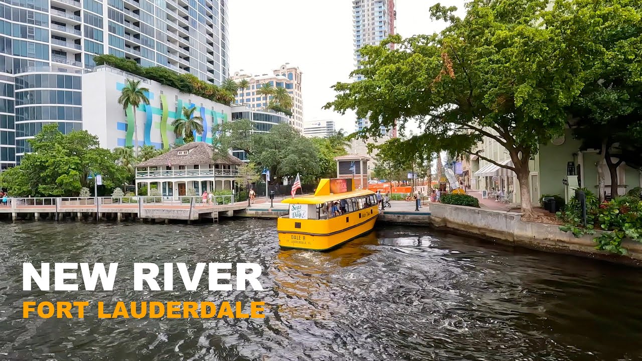 NEW RIVER Fort Lauderdale Florida. 4K Views Of Las Olas Beach, Bahia Mar Yachting Center & More.