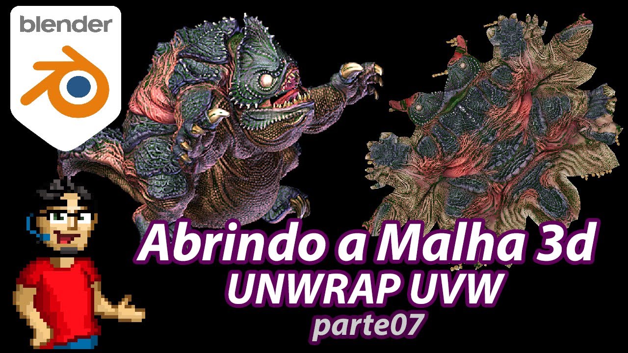 BLENDER: Unwrap UVW Abrindo a malha • Parte 07