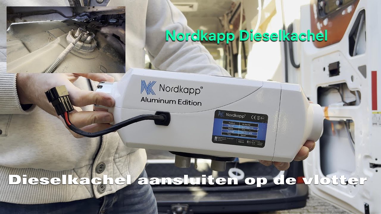 Nordkapp dieselkachel direct op de vlotter aansluiten in een Volkswagen Crafter camperbus 2019