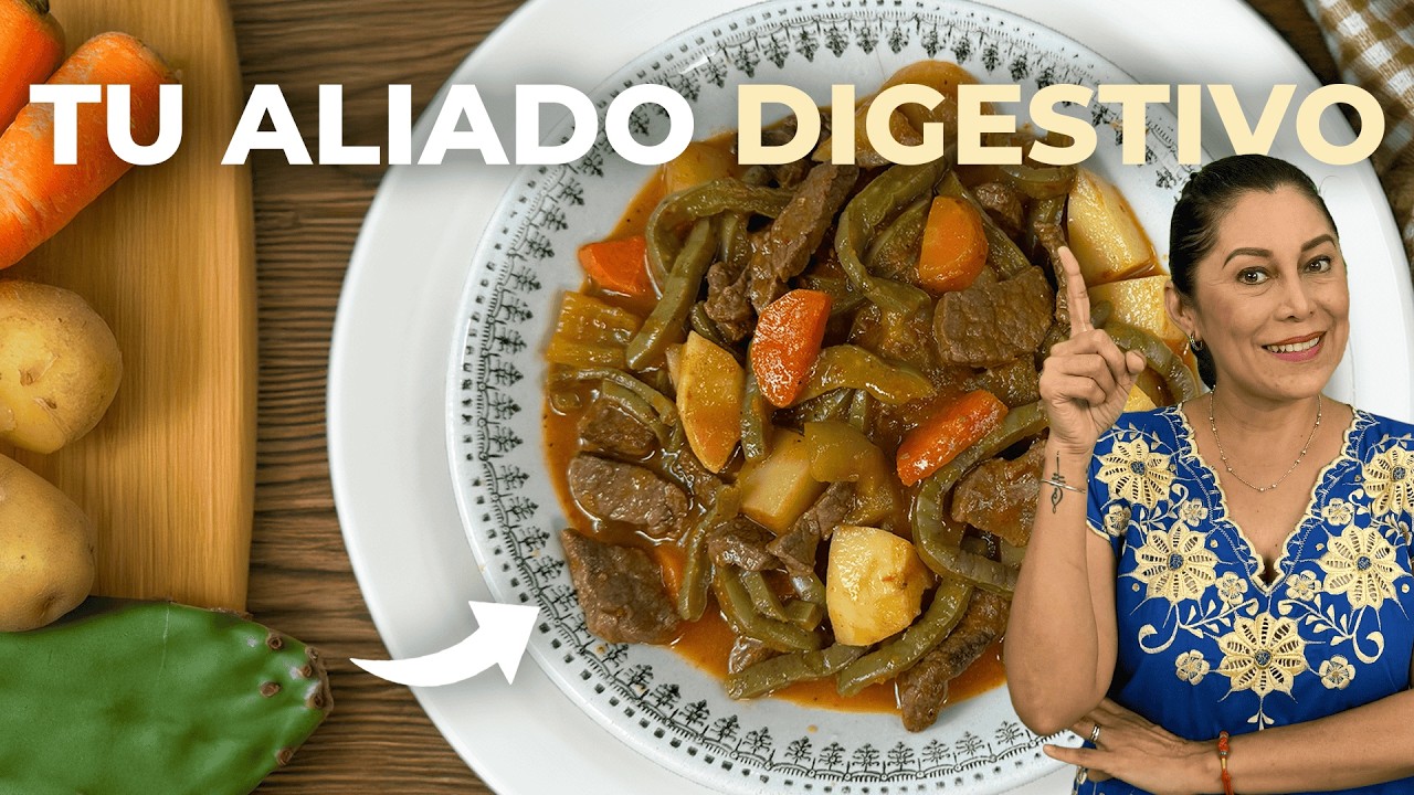 BISTEC EN CALDILLO CON NOPALES. Previene Estre&ntilde;imiento, Colesterol, Diabetes, Sana h&iacute;gado graso.
