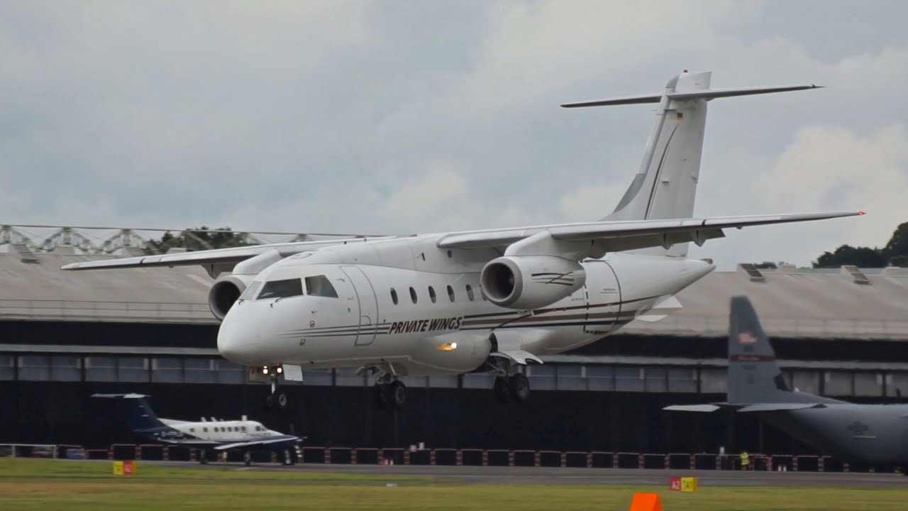 Fairchild Dornier DO 328 JET Private Wings flying Display at Farnborough AirShow 2016