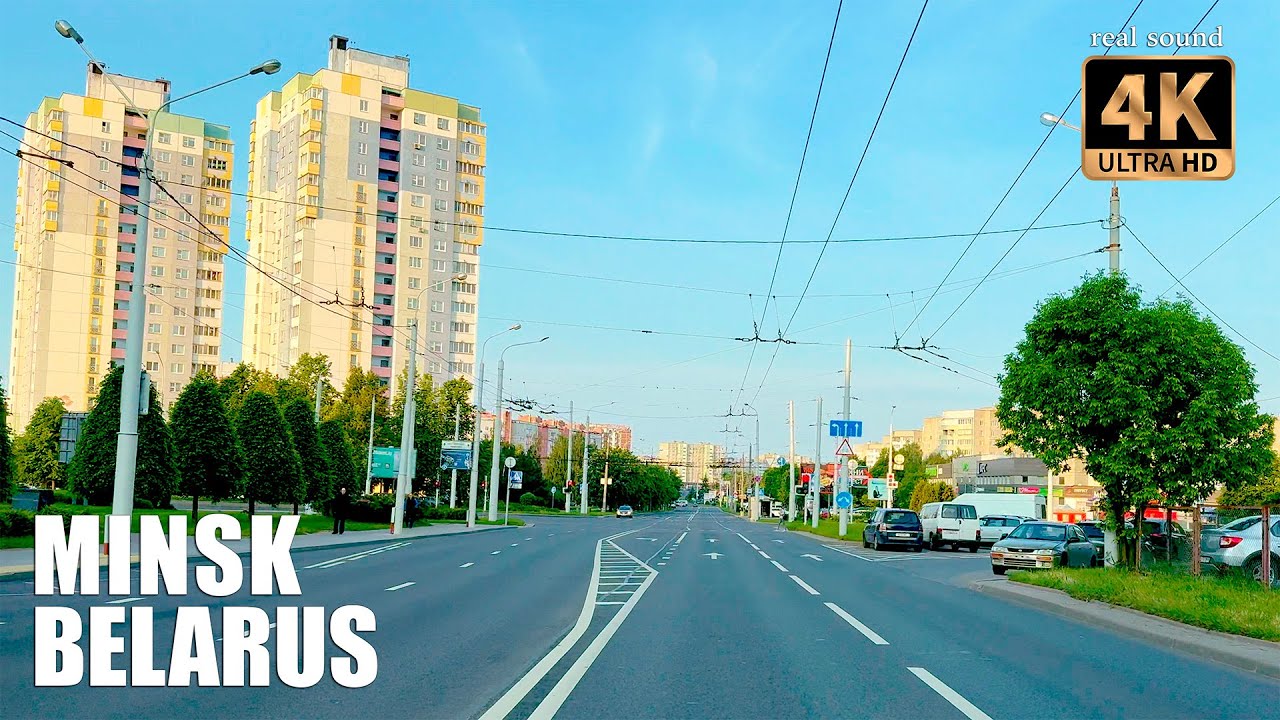 Минск 4K | Раннее утро на Юго-западе. Проезд по проспекту Газеты 