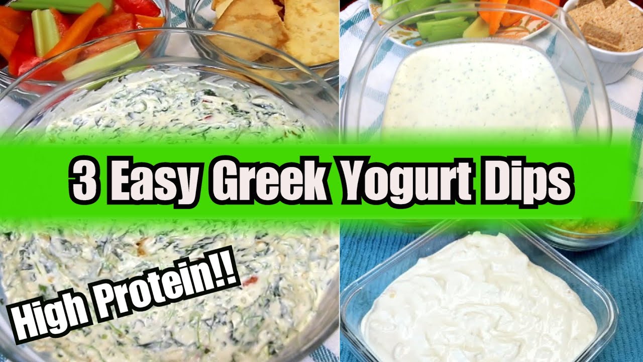 3 EASY Greek Yogurt Dips /Lightened Up High Protein Low Calorie Dips-Weight Watchers Points+CALORIES