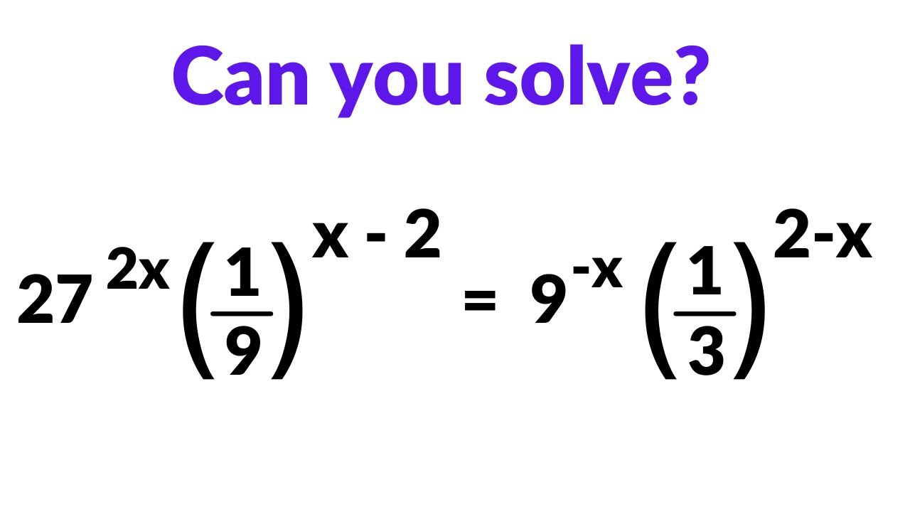 Exponential Equations | MindYourDecisions | SyberMath | PreMath | TabletClass Math | Mathematica