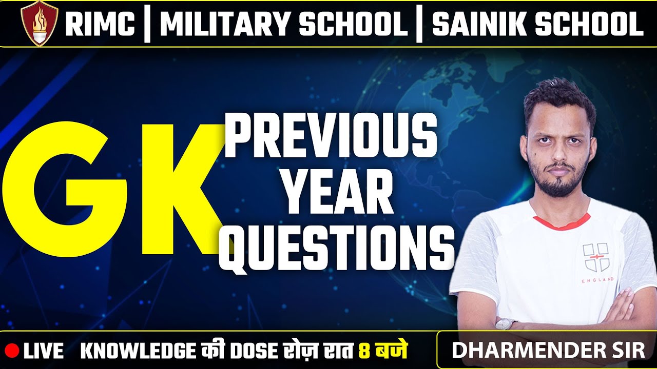 GK Previous Year Questions- Sainik School Coaching | RIMC Online Coaching | Military School Coaching